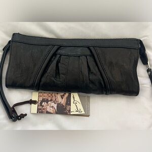 Junior Drake Soft Black Leather Wallet/Wristlet